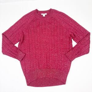Athleta Decadent Red Metallic Crossroads Crew Sweater Small